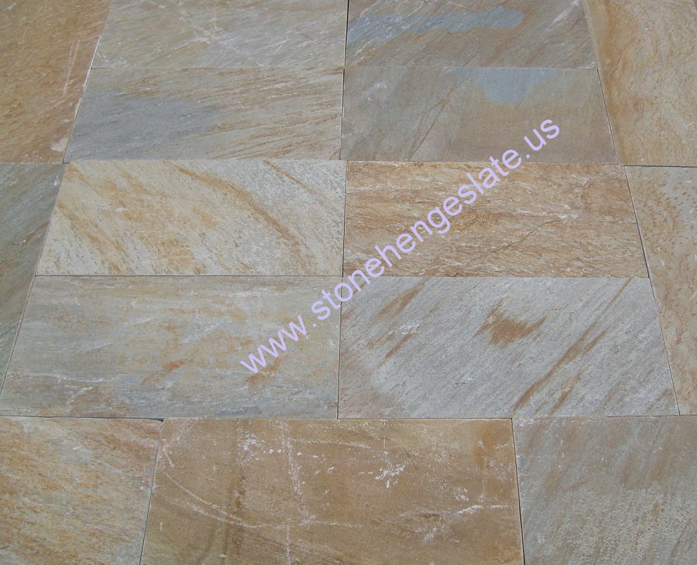 Golden quartzite pavers Gobi yellow Norwegian buff